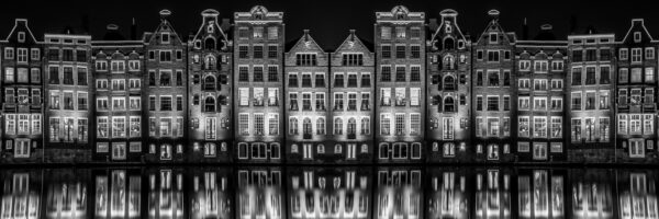 Amsterdam in double mirror image